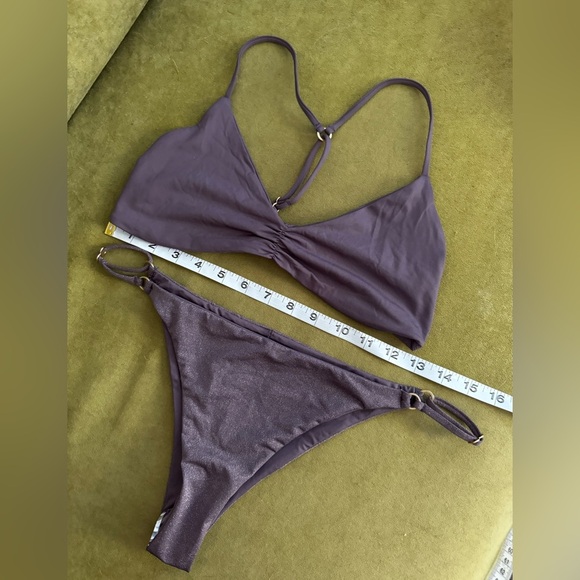 L Space Bikini Set Elle Top(M) Redondo Bitsy Bottoms(L) in Pebble 62 - Picture 11 of 14